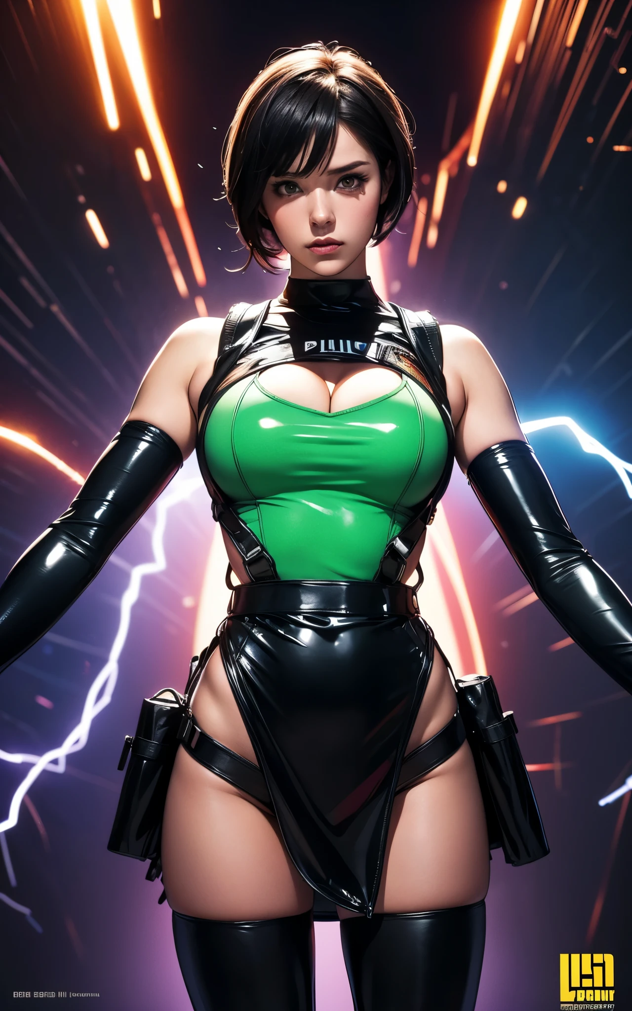 ((masterpiece, Best Quality)), figure, 8K ultra-fine, Realist, Clear focus, Very detailed, Professional Lighting, Gold and red details, Rainbow Color Break, Super long factory photo,Retro-futuristic golden shiborg , Microchip, computer, Illumination, Intricate details, Shitmeka, One girl, Use the core, Various poses,Large Breasts, Black ,Very big ,Very big cameltoe ,whole body