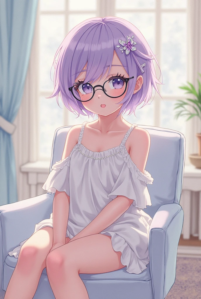 (3d, render, photorealistic),((realistic)),masterpiece, best quality, 1girl, cute, sitting on leather couch, purple hair, long hair, glasses, indoors, blue eyes, hair ribbon, earrings, happy, smiling, shirt, looking at viewer, shoulder,crossed hands, blushing,living room, floor, doorframe,crossed legs,
<lora:oversizedShirt_v10:0.7> oversized shirt, shirt, off shoulder,