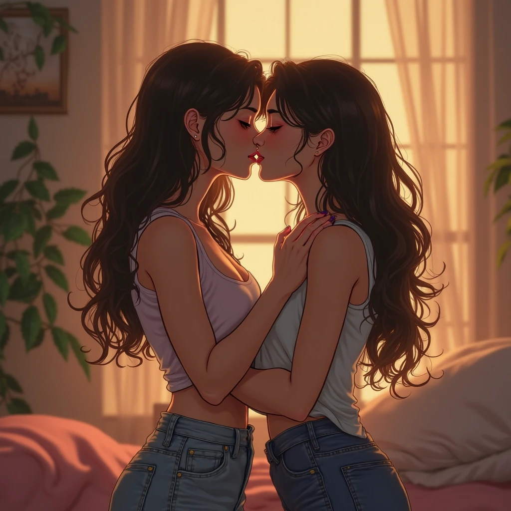 Engagement, Fat lesbian kissing skinny lesbian