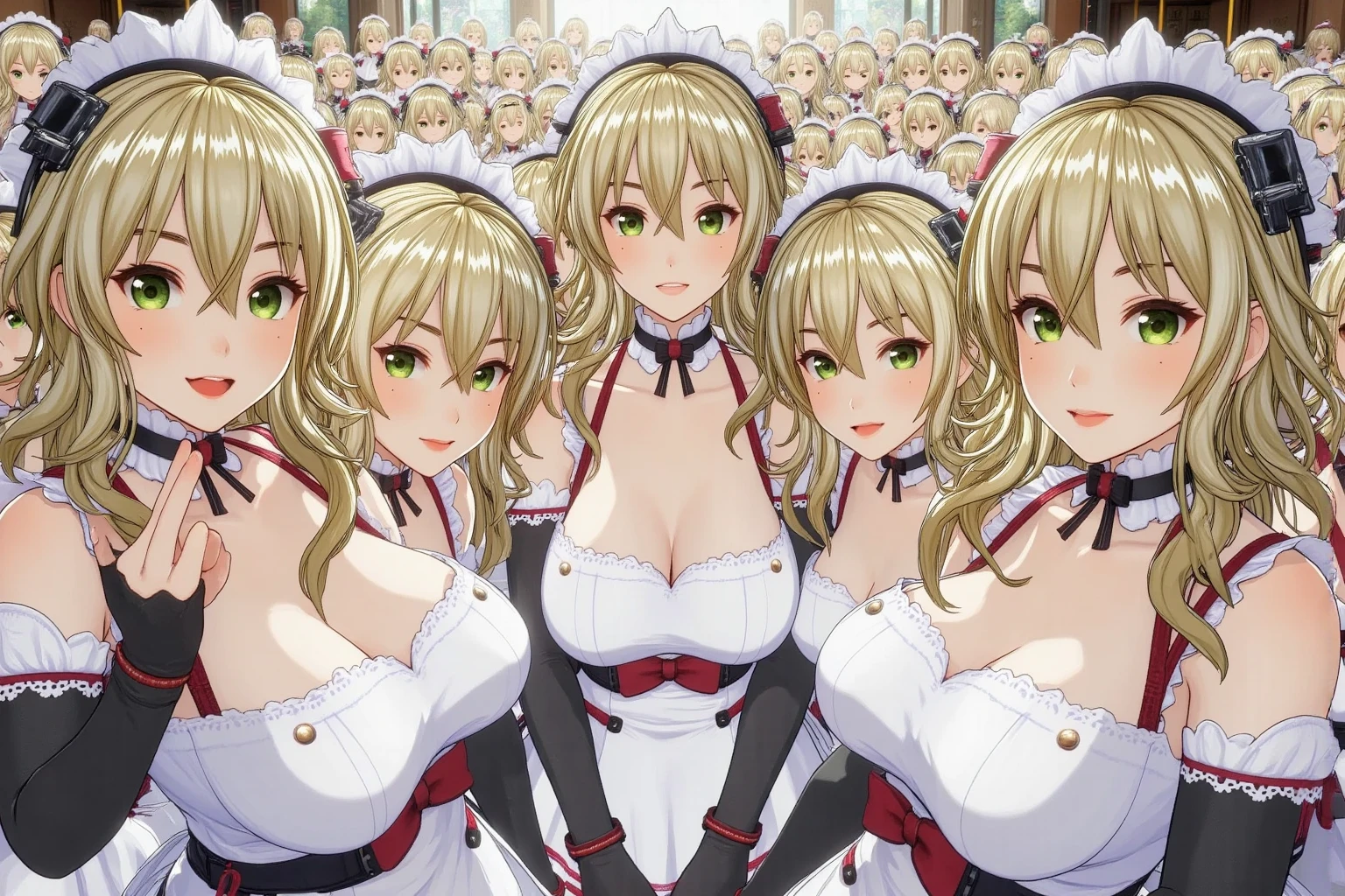three sexy women, flirtatious, opened mouths wide, kindergarten teachers outfits, portrait