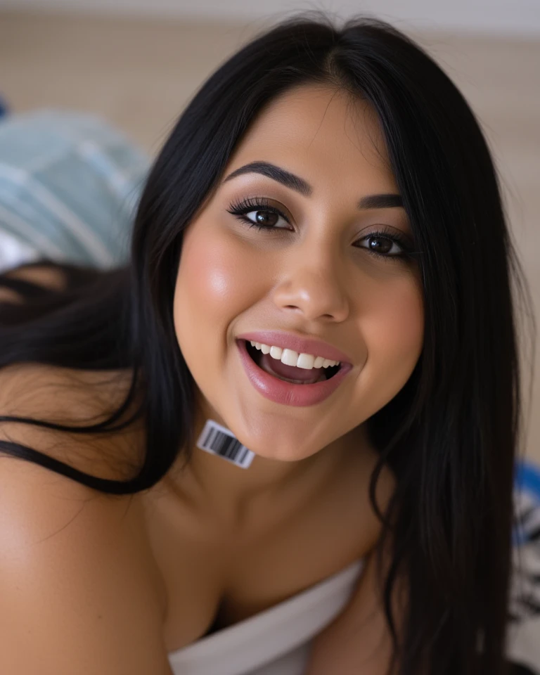 ultra photorealistic image of one Thai high school student, (eagerly sucking on the tip of a penis:1.4), (semen is splattered across her face:1.4), she has long straight black hair and light blue eyes with luscious mascara and long eyelashes, (large 34C breasts:1.4), (14 years old:1.4), slim, slim oval face, sitting in a classroom, nice smile, small gold hoop earrings, looking at camera, (facing camera:1.4), ultra-high resolution, (photorealistic: 1.4), high resolution, (finely detailed skin), (perfectly proportioned) (photo realistic) (masterpiece) (photorealistic), ultra realistic (Best Quality) (Detailed) photographed in a Canon EOS R5, 85mm Lens, F/2.8, (8K) (Wallpaper), focus on face,