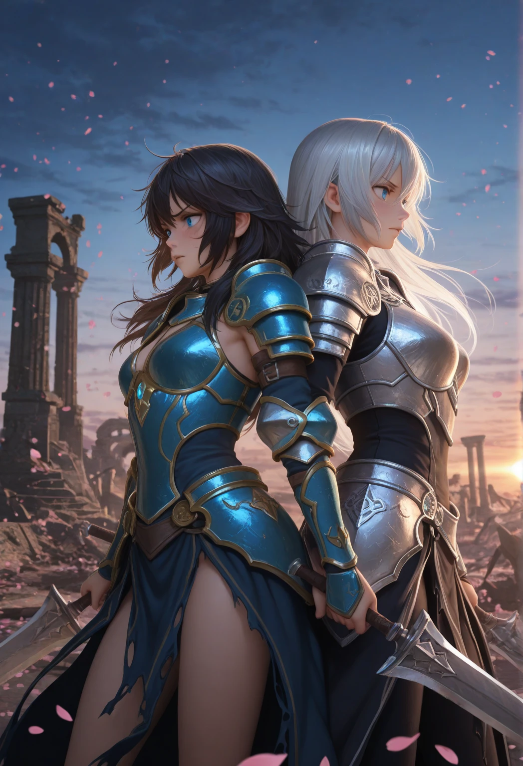 a woman in armor, knight female, girl in knight armor, female knight, gorgeous female paladin, blone haired paladin