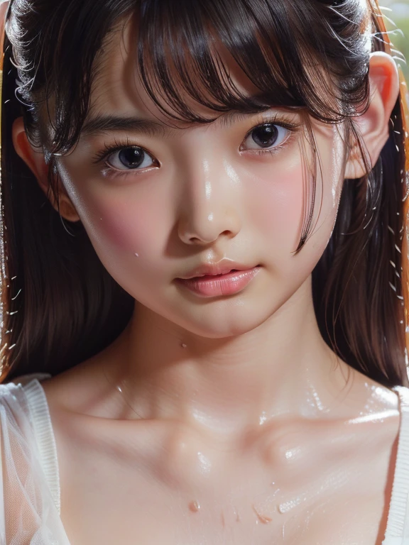 最high quality、high quality、Best image quality、8K、最High resolution、High resolution、最high quality、masterpiece、RAW Photos、whole body写真、Detailed and realistic human body、Detailed and realistic skin、Realistic face in every detail、Realistic reproduction of every detail、Detailed and realistic lips、Detailed and realistic teeth、Detailed and realistic ears、Detailed and realistic hair、Detailed and realistic weapons、Realistic reproduction of every detail、Realistic fingers in every detail、(Beautiful Hands、thumb1reference4)、Realistic feet down to the last detail、Realistic breasts down to the last detail、Realistic areola down to the last detail、Realistic nipples down to the last detail、((Cute Japan elementary school student))、(Japanese Model)、((Cute Japan junior high school student))、((Beautiful 12 year old girl))、(Black Hair)、(Straight hair)、(ponytail)、((whole body))、((Flat chest))、(Slender Body)、(whole body光沢肌、Fair skin)、((dark cold stormy weather))、((Pouring rain))、((heavy rain))、((School Playground))、Sailor suit、Sailor Skirt、((Pouring rainの中(A girl standing in the center of the schoolyard))、((See-through(クロップトップSailor suit、ミニSailor Skirt))、((performance(sorrow、dark、Lament、Watery eye))、((Pouring rainを浴びて(Soaked skin from head to toe))、((Rain dripping from the skin))、((Her naked body is clearly visible through her uniform.))、((肌にピッタリとフィットしたSailor suit))、((Sailor suitから滴る雨水))
