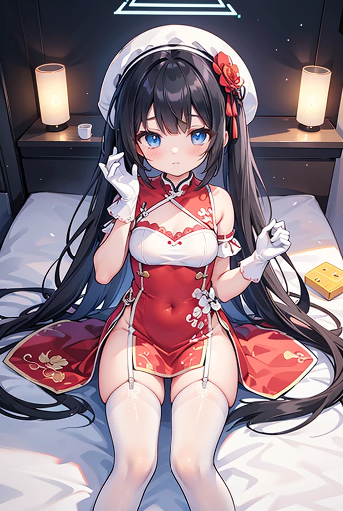 high quality, masterpiece, ultra-detailed, 2 girls, peaceful expression, beautiful and cute, shiny skin, long hair, enchanting eyes, sitting on bed, yuri, Valentine's Day balloons, lingerie, frills, bows, ridiculously large breasts, grabbing breasts