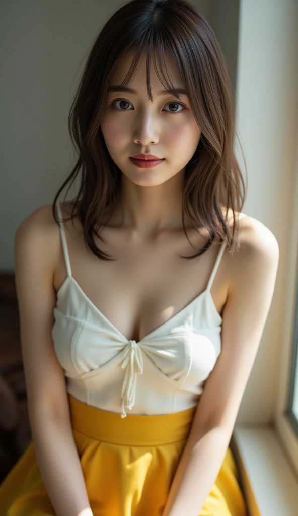 arafed woman in a green cardigan posing for a picture, with pale skin, without makeup, selfie of a young woman, taken in the early 2020s, androgynous person, very very very pale white skin, around 1 9 years old, very very pale white skin, with high cheekbones, cait miers, wearing a green sweater