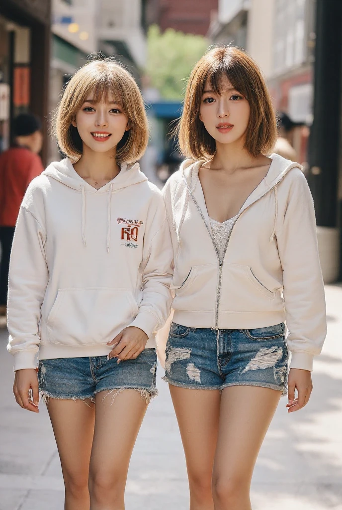 super high quality, Short Hair, Slender, Gravure photoshoot, The staff is working at the counter in the back., (8K、RAW Photos、Highest quality、masterpiece:1.2), Japanese Idol, Stylish café, The cafe is crowded with people enjoying themselves., (Realistic、Photorealistic:1.37), Bob Hair, Mesh Hair, Urban Cafe, Golden Ratio, Raw photo, Cute face , Light Brown Hair, Small breasts, Bright cafe interior, Spring Clothes, Cafe Terrace, Open Cafe, A kind smile, Hair blowing in the wind, Neat clothes, boyish, T-Shirts, 18-year-old, younger sister, Stylish clothes,