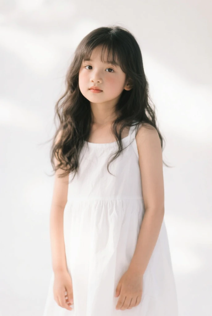 ,flat chest, standing, full body,short hair, short dress,summer dress,nighty gown, white dress
