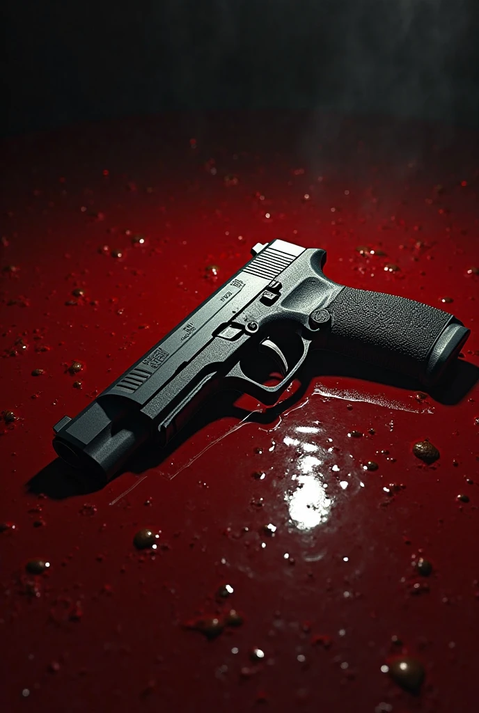 A Mafia gun in a big puddle of blood. REALISTIC 