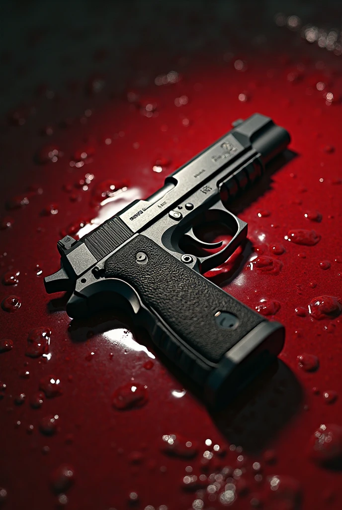 A Mafia gun in a big puddle of blood. REALISTIC 