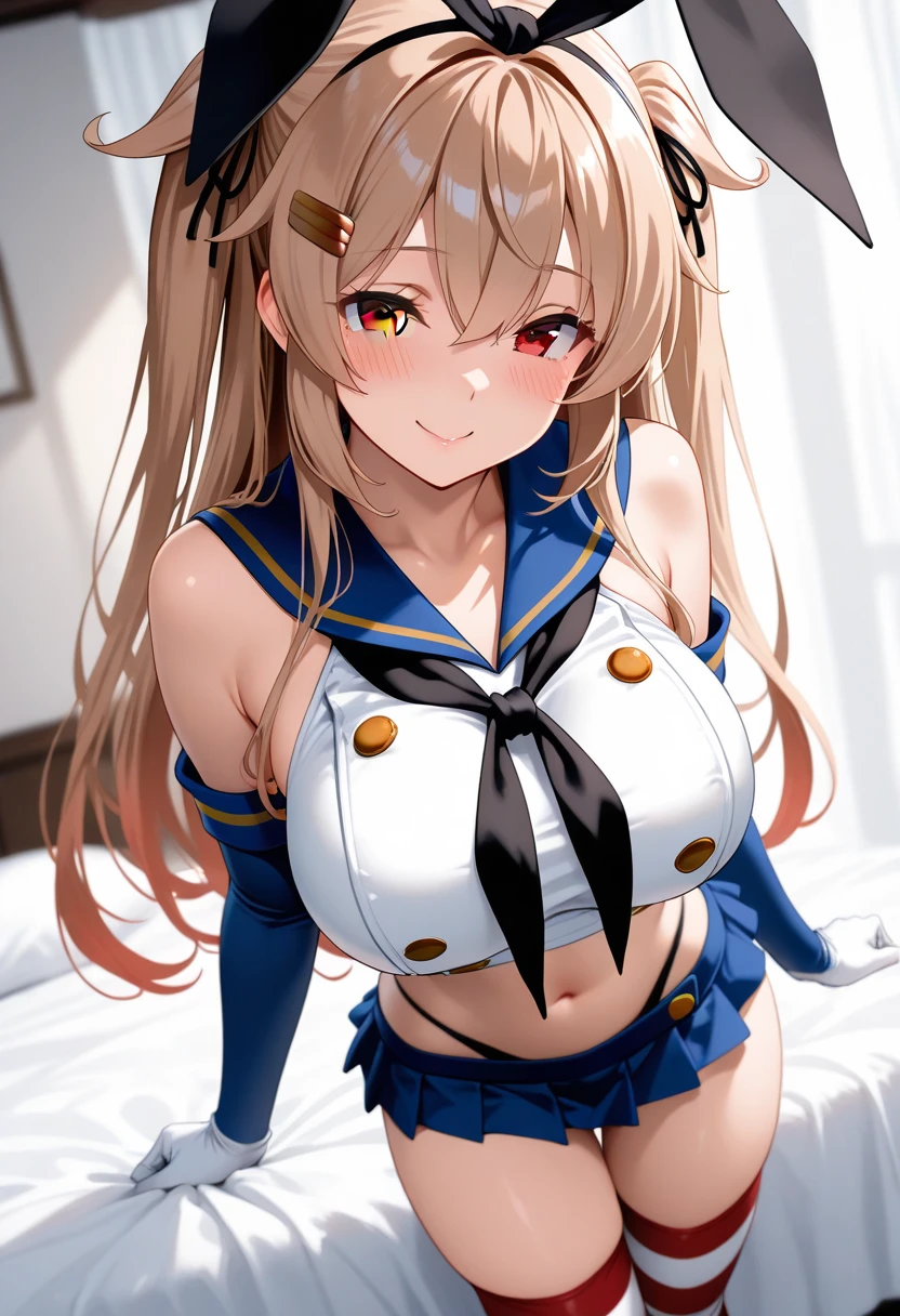 beautiful girl with a gentle and neat atmosphere,sweat, Sweaty and wet all over,((gigantic breast)),((Perfect body,))((Super beautiful,))((High quality,))pov, Looking at Viewer,atago, blue eyes, ((blond long hair)),collar, Heavy breathing, sweat,Rough breathing, sweaty body,Blushing, looking shy and smile at me,Sweaty body, covered in semen, semen dripping from her crotch, Sweaty and wet all over,((shimakaze \\(kancolle\\)
,elbow gloves,striped thighhighs,highleg panties,very shot blue pleated skirt,boots)),Show off your crotch by opening your crotch in a crouching posture,peace sign with both hands,Face and whole body wet with sweat and semen and glossy,