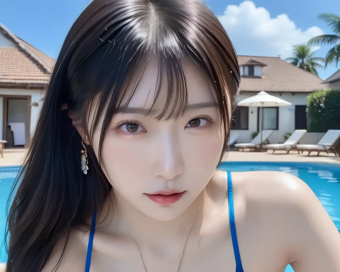 araffe asian woman in a white bikini posing in a pool, lalisa manobal, ulzzang, xintong chen, 奈良美智, heonhwa choe, jaeyeon nam, korean girl, is wearing a swimsuit, wenfei ye, shikamimi, jinyoung shin, seseon yoon, joy red velvet