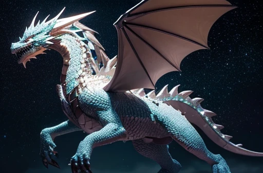 kaiju Tiamat is a colossal creature with five dragon heads, each representing a different element: fire (red), ice (white), acid (green), poison (black), and electricity (blue). Its skin is a kaleidoscopic mix of colors, all heads on one body covered in iridescent scales. The eyes of each head glow brightly, radiating power and malevolence. Its enormous serpentine body is supported by four powerful legs with sharp claws, and its gigantic wings can create storms with a single flap. The long, muscular tail is covered in spines. Tiamat emerges from an active heat, ready to spread chaos and destruction wherever she goes. Capture the terrifying majesty of this draconic goddess as she imposes her will on the world.