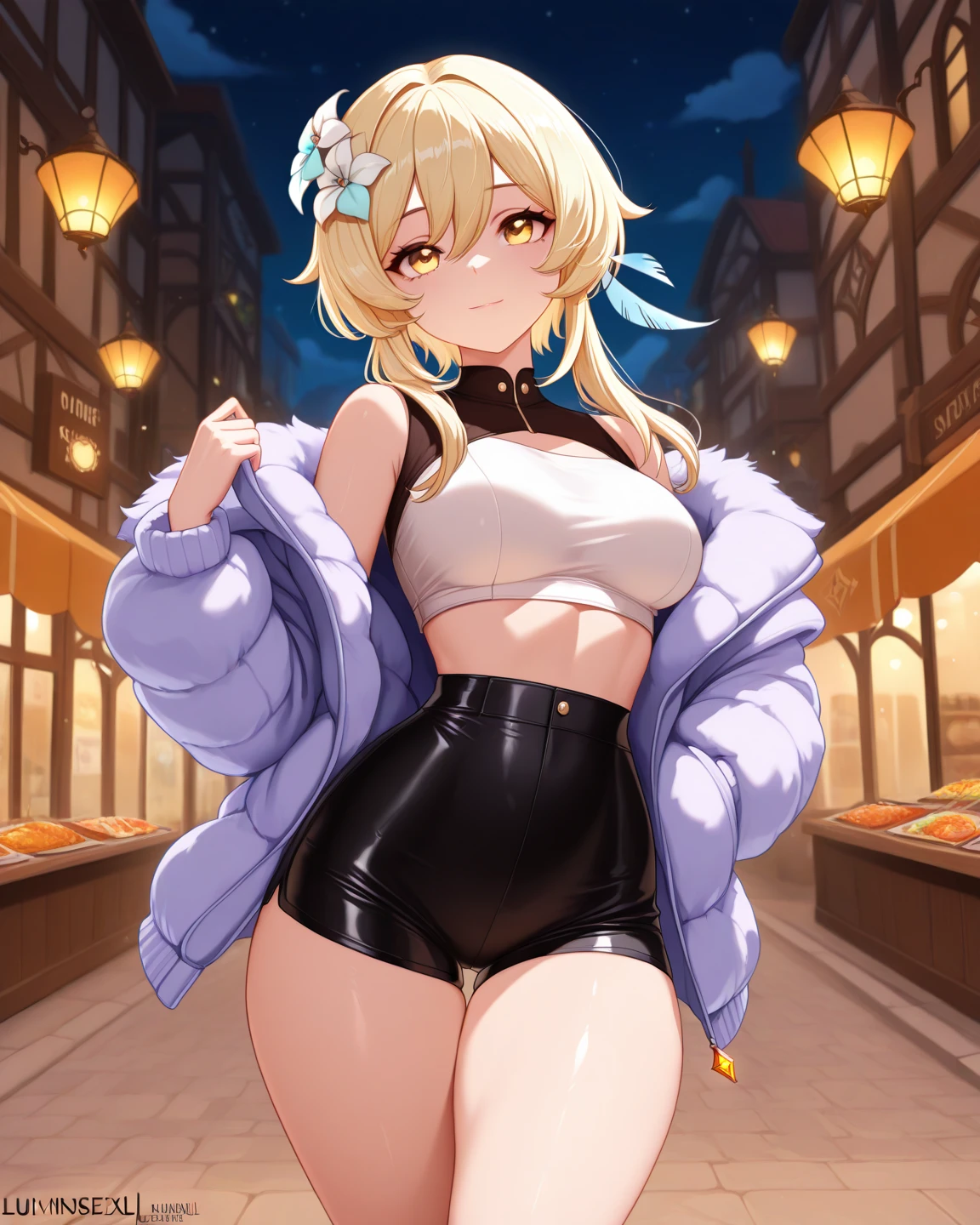 (NSFW)、((Highest quality、Very detailed、2.5D、real、Detailed face、Detailed eyes、masterpiece))、(Dynamic Angle、Sexy pose)、(Blonde、Blue Eyes、short hair、Wavy Hair、hairpin、Earrings、necklace、bracelet)、(eight-headed body、Beautiful legs、Large Breasts)、(beige tight sweater、turtleneck)、((大量のSweat、Wet、Heat))、((Oily skin))、(((Sweat)))、((((Body odor))))、(Detailed Background、London cityscape、Full body photo、A scene from a movie)、((The best smile))