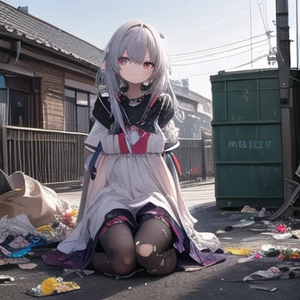 1girll, 16 yaers old, full bodyesbian,A giantess， Bigger than the building,No shoes，{Black stockings}，Black jacket with white shirt ，Blue tie，Dark gray hair，Wolf ears，Light red eyes，A cold expression， Destroyed buildings, Sit on a destroyed building，People who are trampled on the ground，Smashed corpses，Trampled cars，Ravage the car with your feet，blood on ground，Runaway，GTSCity, As a giantess, Bright pupils, Smile, Naughty face, 16k, High quality, High details, Anatomically correct, Textured skin，The feet emit steam，