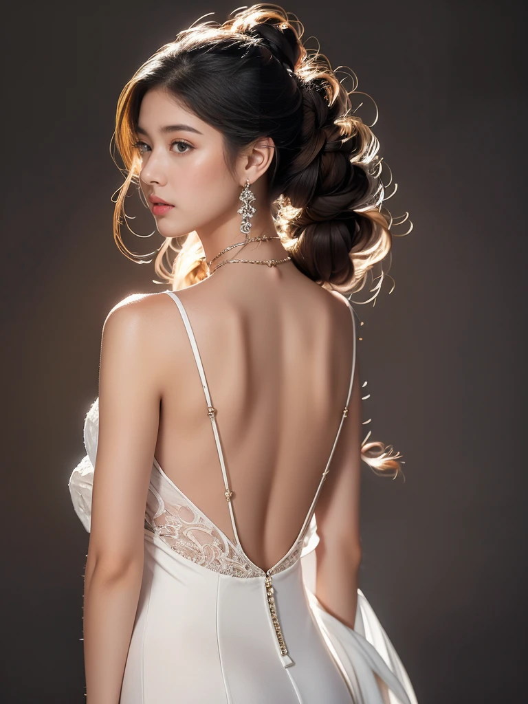 extremely high-quality,1girl,a beautiful face,evening_gown,from_back,<lora:lbc_ST_Evening_gown:1>,