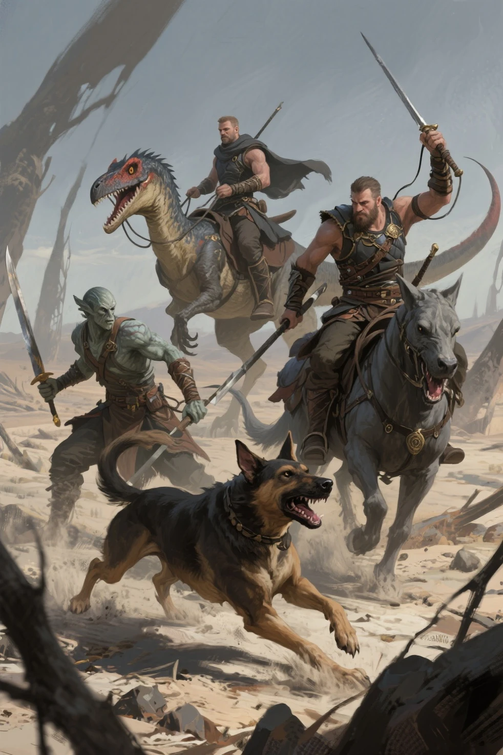 Solo Sexy young anthro furry wolf male mercenary medieval solider, slim slim muscular, anthro handsome gay shorter muzzle, handsome gay model male apperance, sword scars, worn out leather skimpy armament, low on hips heavy leather belt, old very worn out skimpy dirty leather jockstrap, old yellow dirty worn out stains on leather sawn jockstrap, very visible "x" brown seam pattern on the jockstrap, studded skimpy armlets breastplate armor, skimpy breastplate, leather bondages, fingerless leather gloves, smelly unwashed furr, dirty body look, desert battlefield, standing in sexy fighting position, close view of full character