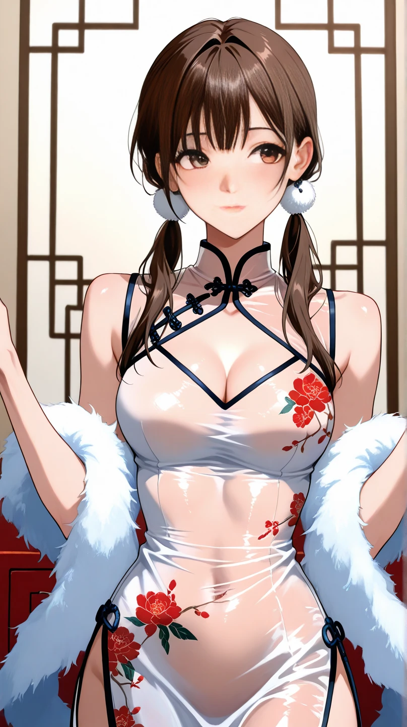 ((masterpiece, best quality)), Delicate face,red,Archer,whole body,Standing picture,Long legs,Large Breasts,Gradient double ponytail hairstyle,Perfect body proportions,Pretty golden eyes,Extremely beautiful,transparent, Pure white background,Erotic_lingerie,sexly_比基尼,Lace,Garter stockings