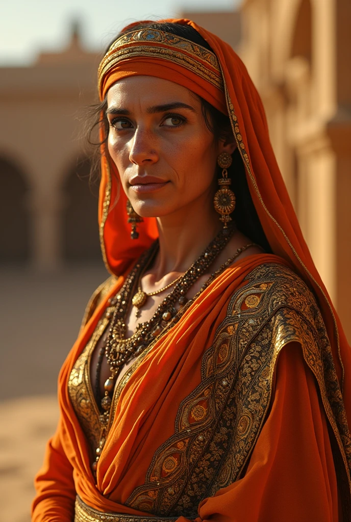 (Character: one mexican woman, mystic, brown skin, medium messy hair)
(Clothing: orange inca poncho, amulets, inca tattoos)
(Background: dark alley at night:1.3, intense urban lights in background, dark, ominous)
(Style: ((masterpiece:1.5)), (face detailed), photo-realistic:1.3, hyperrealistic, , high contrast, shiny skin, soft lighting, backlighting, bloom, light sparkles, chromatic aberration,)
