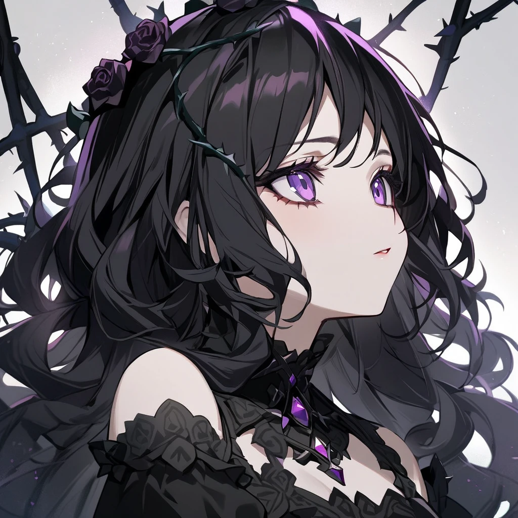 masterpiece, best quality, Very delicate and beautiful girl., 超High Detail, High Detail, best quality,Bright Lights, straw rope, mind bending, A kitten rests on the head of a black-haired woman...,Bright purple hue,