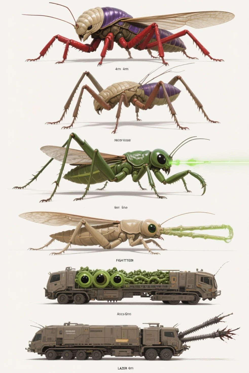 Organic Insect Form Show me the heights, comparing them all based on insects, forms of ...