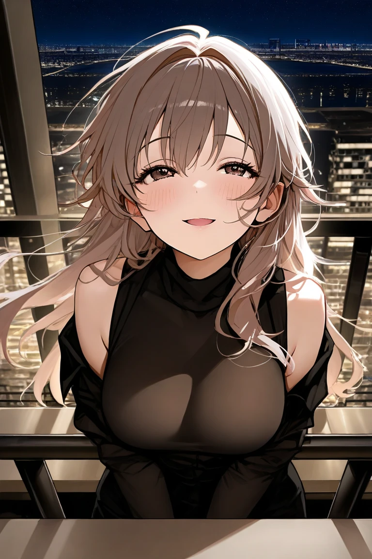((Biologically correct limb count))、(( whole body including face))、4K、Masterpiece、((Focus on the face))、((Symmetrical, well-proportioned facial features))、Eyes with delicate depictions、(((1 person)))、Beautiful woman、Outstanding style、Slender Body、(High heels with anklets)、(((Black jacket、blazer、shirt、Checked Skirt、stockings))、(((Huge fountain with white framed photo)))、(Shy、smile)、Upper body close-up、(Sidelong glance)、High angle、night、
