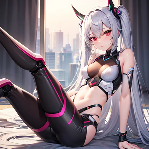 (quality)), ((masterpiece)), Recommended resultsluffly、(see through:1.5)、all the way backward、(Keep hips forward:1.)、angle to floor:1.2、low camera angle、There is white liquid flowing out of the crotch、Whole body facing the camera，Hair can be seen on the crotch，White skin，light pink latex，huge upper body，huge bust，yoga clothes，rabbit, Rabbit ears, looking at the audience, Shy, Smile,White transparent skin，pink heart shape eyes