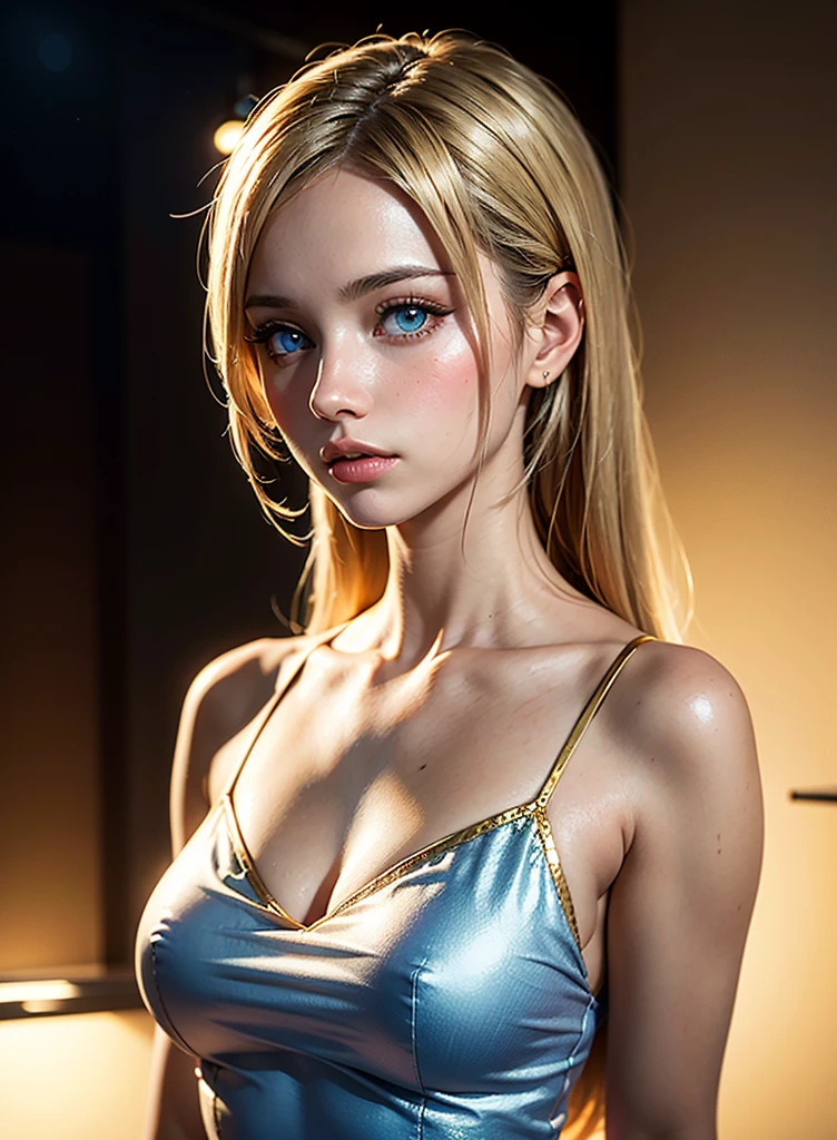 masterpiece、hightquality、。.。.。.。.。.。.。.。.。.。.。.。.。.。.。.。.3D、8K CG、intricate detailes、Detailed background、Sacred。ornament detached,cyborg, 15yo student, ((2girls)), perfect body,cute girl, musculature, Skindentation, looking to side,blue eyes, blonde hair、length hair, synthetic skin, Beautiful breasts、cropped sweater