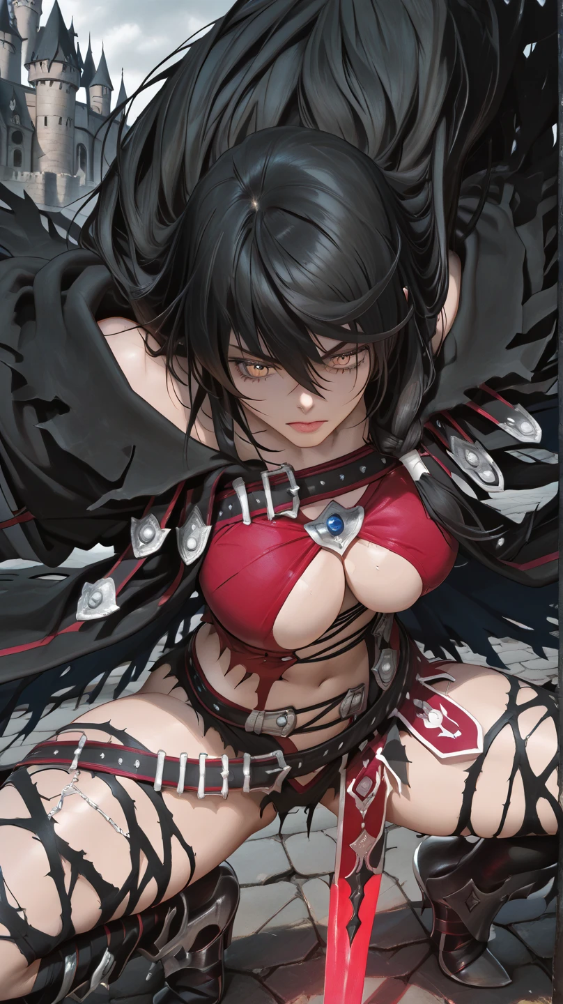 Highest quality, masterpiece, Ultra-high resolution, (Realistic:1.4), RAW Photos, Love Hotel Vulgar tattoos Hiding the eyes with your hands smile devil She wants penis Sticking out tongue Lie down in bed、spread your legs and show me your pussy Pseudo fellatio 下品なdevil