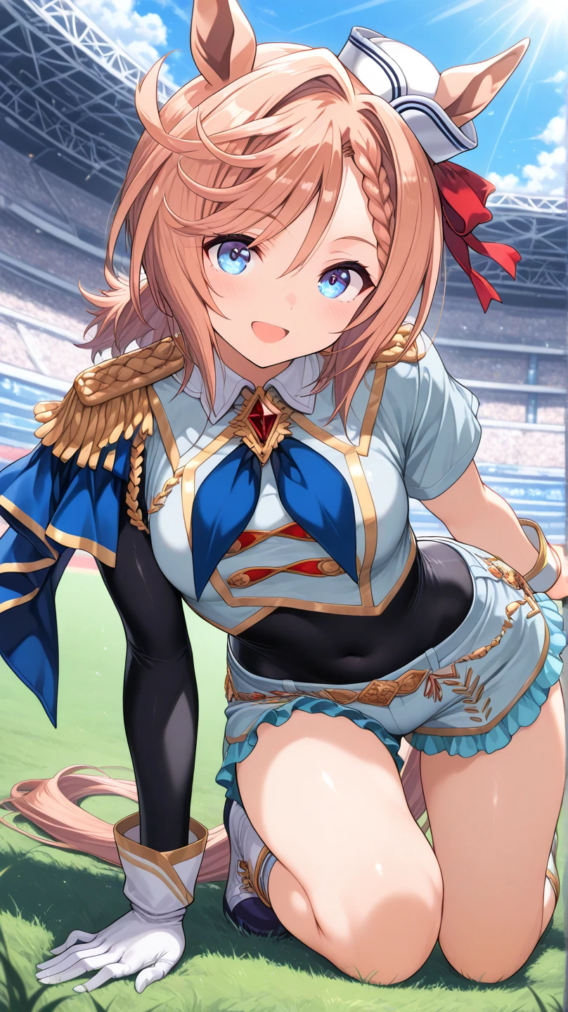 Anime illustration Plump body Cheerleader Alpine stadium Delicate embroidery Light up Fantasy Big smile Sparkling eyes、Colossal tits、Close-up of people、超A high resolution、Anatomically correct human body、Expose nipple、exposing their genitals、fullnude、Wet with sweat