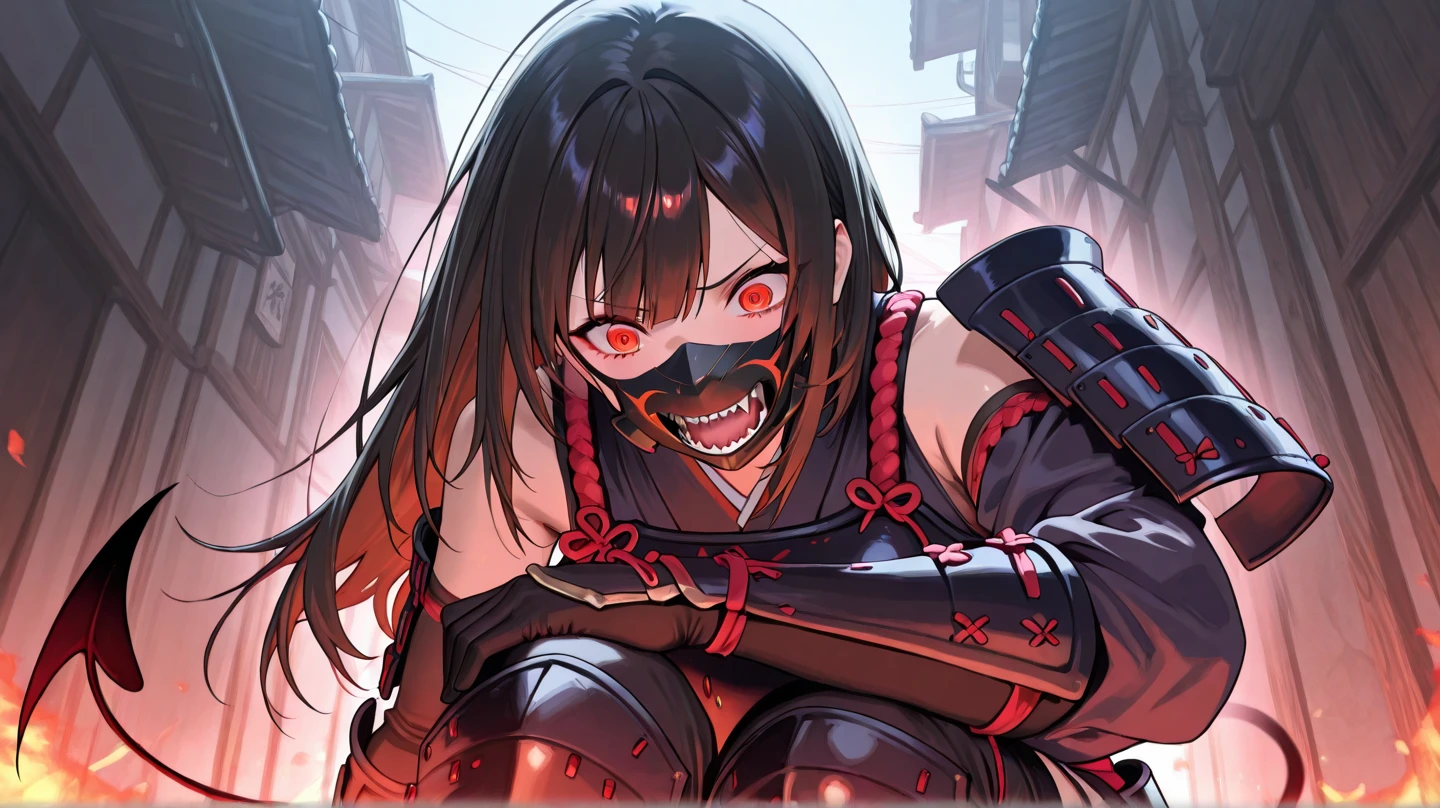 Female prisoner trapped in a birdcage、Worker clothing、Colorful tattoos on face and body、Sharp Eyes、Stern face、Muscular body、鎖⛓️、handcuffs、Iron ball on the foot、violent、Blackmail、A look of rage、