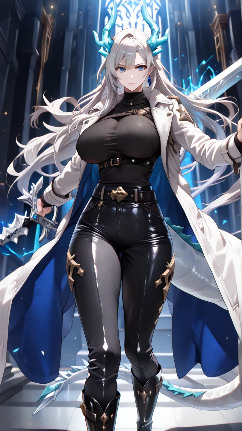 guy, male, man, white floor length hair, blue eyes, black clothes, White shorts, sword, Large Belly, Fat , large Hips, Fat butt , thick thighs