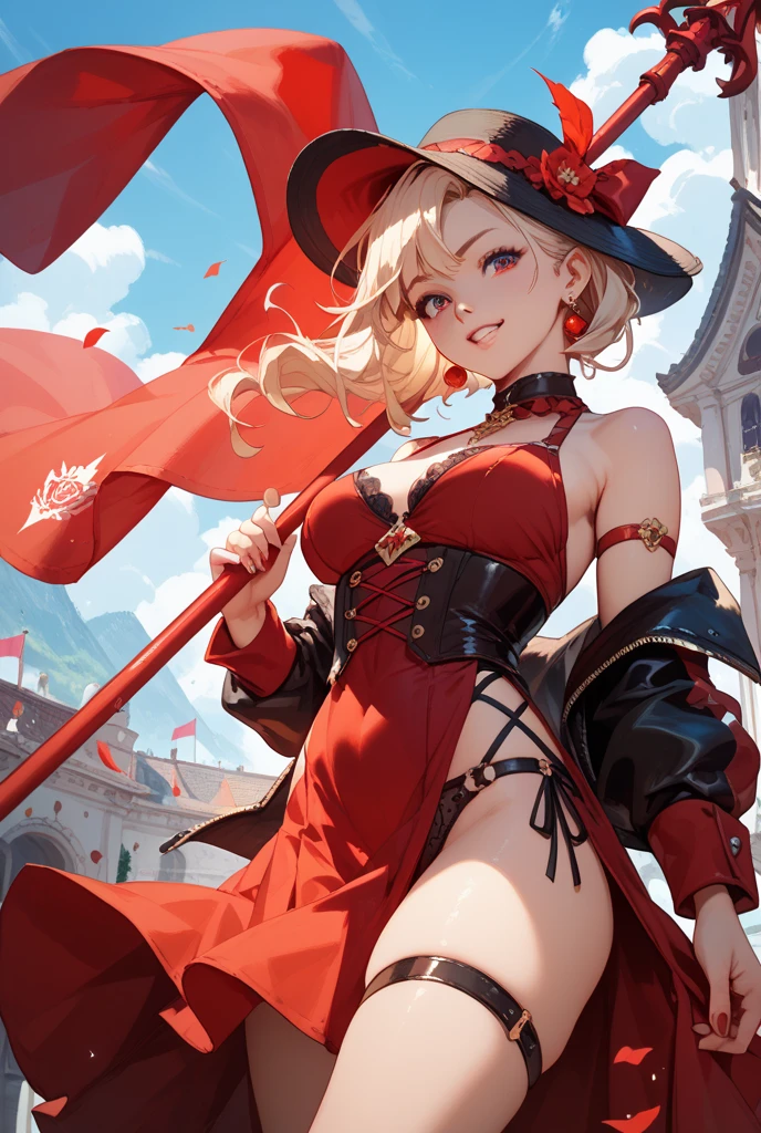 (masterpiece, best quality, highres:1.5)
<lora:OdinSphereVelvet:0.8>
OdinSphereVelvet, 1girl, solo, thighhighs, navel, purple eyes, midriff, striped, hood, vertical stripes, vertical-striped thighhighs, puff and slash sleeves