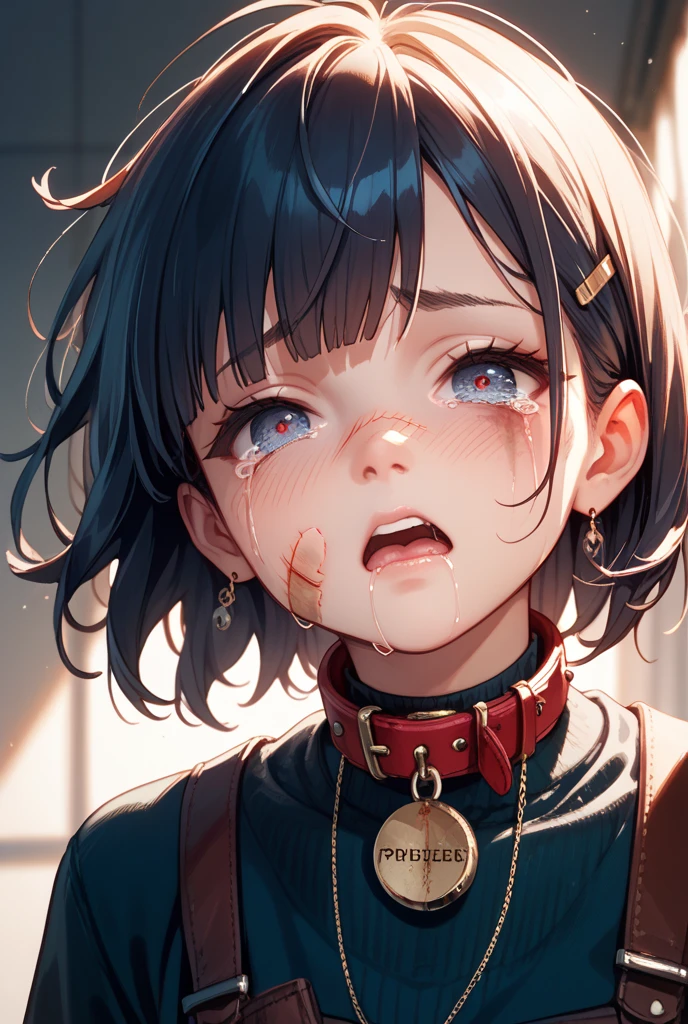 (masterpiece:1.3), (8k, Realistic, RAW Photos, highest quality: 1.4), Absurd, Charm, Ultra-high resolution, Ultra-realistic, Very detailed, Golden Ratio, (Realistic), (Best Shadow), Low contrast, (Complex:1.4), Side lighting, 8K, Beautiful Face, (Realistic Face), Beautiful hairstyle, Realistic eyes, Beautiful fine details, (Realistic Skin), Beautiful Skin, (One girl), ((Letitia Wright, BLACK PANTHER)), (Accurate hand and finger depiction), Black Panther Woman, (Black Hair, Berry Short:1.4), (Frowning), ((Cross-eyed, Moist eyes)), ((Mouth open:1.3)),(Shame:1.2), (Flushing), (Sweat), NSFW ((fellatio)), ((Kiss Penis:1.3)), (Blowjob face), deep throat, ((cum on face:1.3)), (cum on mouth:1.2), BREAK ((1 Black Male, 1 Brown ?????:1.2)), real ?????, (projectile cum:1.2, excessive cum:1.3), ((Bust Shot:1.2))