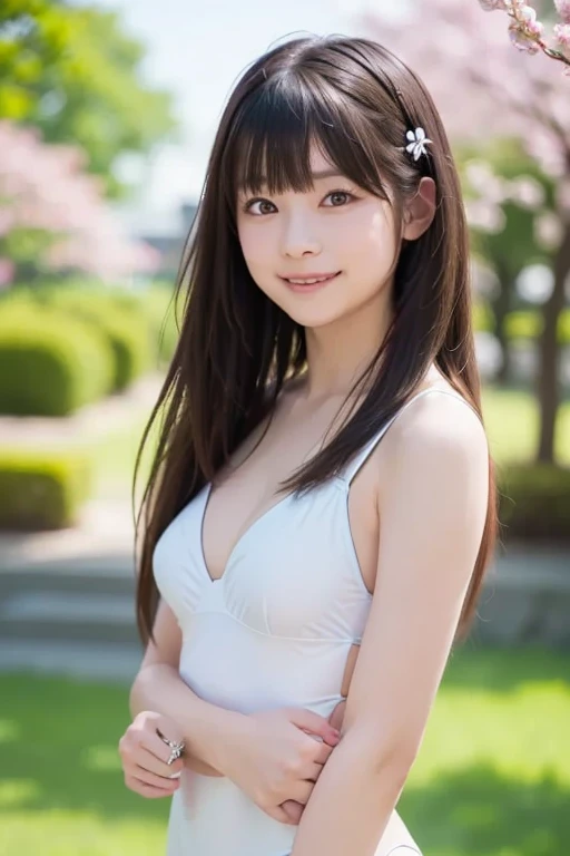 (Best quality, High resolution, Masterpiece ),
japanese girl,cute girl, (flat chest:1.4), (loli:1.2), (12yo:1.25),

(light smile:0.2),

standing,

blouse, (white one-piece:1.1)

Slender figure, black hair, long hair, BARE FOREHEAD,
Detailed eyes, black eyes,