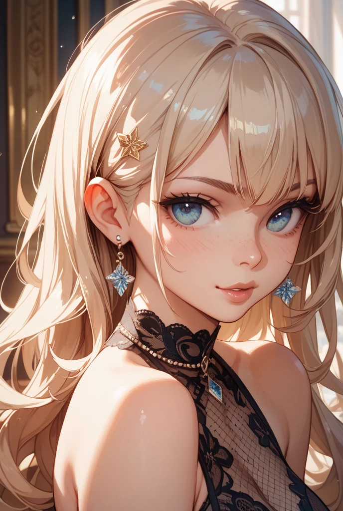 (on the table: 1.3), (maximum resolution: 1.2), (ultra high definition tv: 1.2), movie lighting, ultra high definition tv, (delicate eyes and skin), (detailed facial features), North African Free Trade Area, 8K resolution, sharp focus: 1.2, perfect style, cute face, perfect body, Accurate, anatomically correct, Highly detailed face and skin texture, delicate eyes, dark blue eyes, double eyelid, thin eyebrows, glitter eyeliner: 1.2, natural cheeks, shiny skin, white skin: 1.2, sparkly necklace and earrings, (glossy lips: 1.4), rest, one person'perspective, (She is a very cute female teacher.), (white lace), (smile: 1.2), ((innocent and cute girl:1.3)), (long wavy hair), (light brown hair:1.2), (cowboy shooting: 1.2), rest, ((very close relationship: 1.2)), Moderately, ((looking at the audience:1.2)), ((Woman on the couch'my room:1.2)), ((please bend your knees:1.2)), (From the side:1.2),low angle shot sleeveless knit sweater embarrassed look sleeping alone'Came back((((masturbation behavior))))
