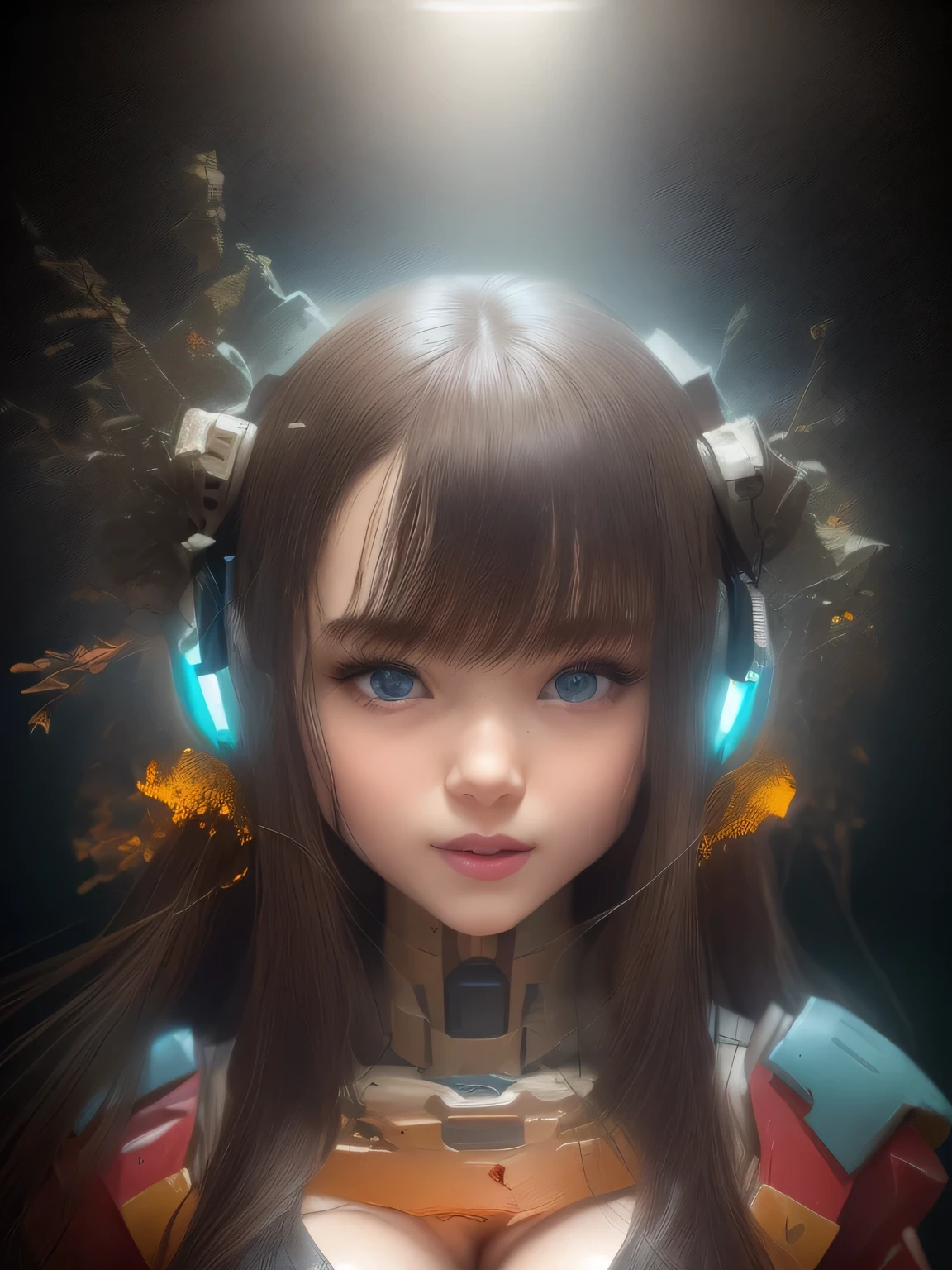 (((best quality、max resolution、masterpiece、8k)))、(((detailed face)))(((cute face)))(((Baby Face)))(((Young contour)))(((Lovely Eyes and Nose)))、((( Blizzard 10 )))(((model body type)))(((Perfect Podiline)))、(((Big Breasts 1.0)))(((Large Cleavage 1.5)))(((nsfw)))、(((Long Straight Hair)))、(((Damagedたロボット 2.0)))、(((broken robot 2.0)))、(((Broken Gundam)))、(((Evangelion)))(((Ruined Ruins 3.0)))(((朽ち果てたロボットの肖像画🤖3.0)))(((exposed wiring 2.0)))(((Damaged、Torn 2.0)))(((Removing Armor)))