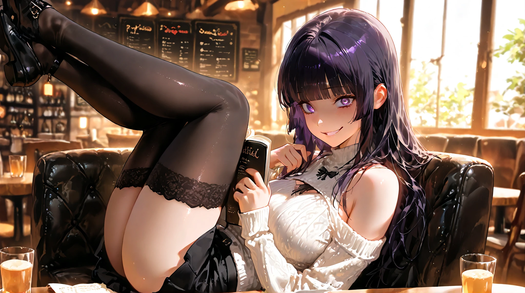 ​masterpiece, top-quality, Hi-Res, 1girl in, 独奏, kochou shinobu, butterfly hair ornament, a purple eye, O cabelo multicolorido, shorth hair, partedbangs,,Black jacket, long-sleeve, a belt　Acme face，panting，AHE Face　Bold legs open，NSFW, Detailed beautiful face and eyes,爆乳、Lingerie with a small area, 、、girl sitting on a gamer chair, Gamerchair, , touching herself, hands on thighs, A sexy, Beautiful body, ultra-detailliert, Blushing, Drooling, embarrassed, Hentai-kun, 1girl in, Solo, 4K, Wallpaper, White panties, Wet panties, Wet body, Squirting, , Cute dress, Erotic, Super hentai, , aheago, Screaming, Liquid, Wet panties, Milk, milk in panties,Lace underwear with a small area
