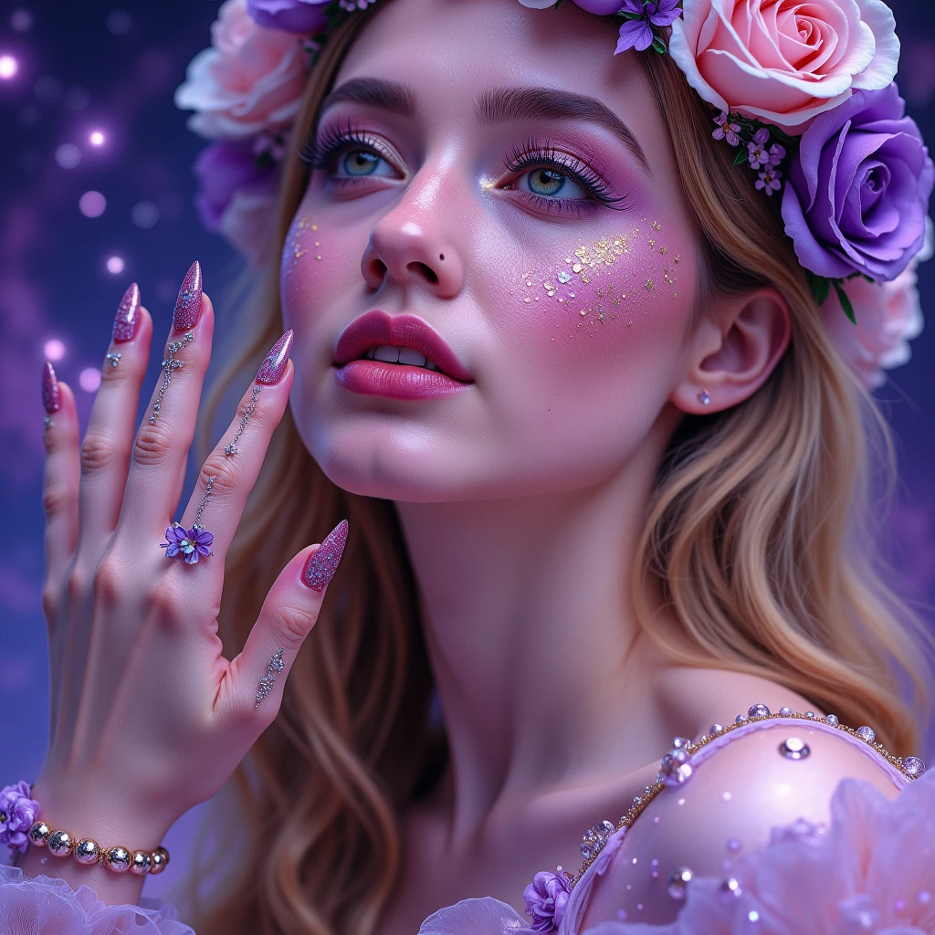 beautiful detailed eyes, beautiful detailed lips, extremely detailed eyes and face, longeyes lashes, 1girl, Kate Mara, sheer colorful gown, no underwear, nervously tip toeing, alien rape tentacle flower garden, full bloom, moonlit night, timid poses, viewed from behind, (best quality,4k,8k,highres,masterpiece:1.2),ultra-detailed,(realistic,photorealistic,photo-realistic:1.37), vivid colors, studio lighting, concept art