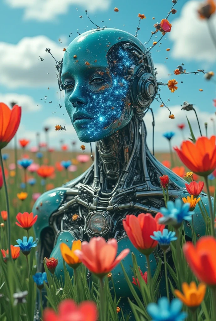 (La mejor calidad,A high resolution,Ultra - detallado,actual),Ariana Grande cuerpo transparente que lleva flores , (usa ropa de calle cyberpunk:1.4) , (cuerpo transparente vidrio un flor cyberpunk:1.4) ) , (with neon Blue transparency :1.4) , uso de cyberpunk,(de Russell Dongjun Lu:1.4) , estilo cyberpunk, (  de vidrio cuerpo transparente :1.4), ,(Fondo de ruinas de mazmorra en ruinas:1.4 ), More detailed 8K.motor irreal:1.4,UHD,La mejor calidad:1.4, fotorrealista:1.4, textura de la piel:1.4, obra maestra:1.8,obra-prima, mejor calidad,objeto Objeto], (detailed face features:1.3),(Las proporciones correctas),(Ojos hermosos azules:1.4 ),  (pose vaquero),( cerebro transparente :1.4), (cuerpo transparente :1.4), (The girl ate the flowers:1.4),(The girl ate the flowers V2.1), (perfect anatomy :1.4),( cinematic lighting),( Cinematic V2.1), (cuerpo transparente plastic :1.4) 