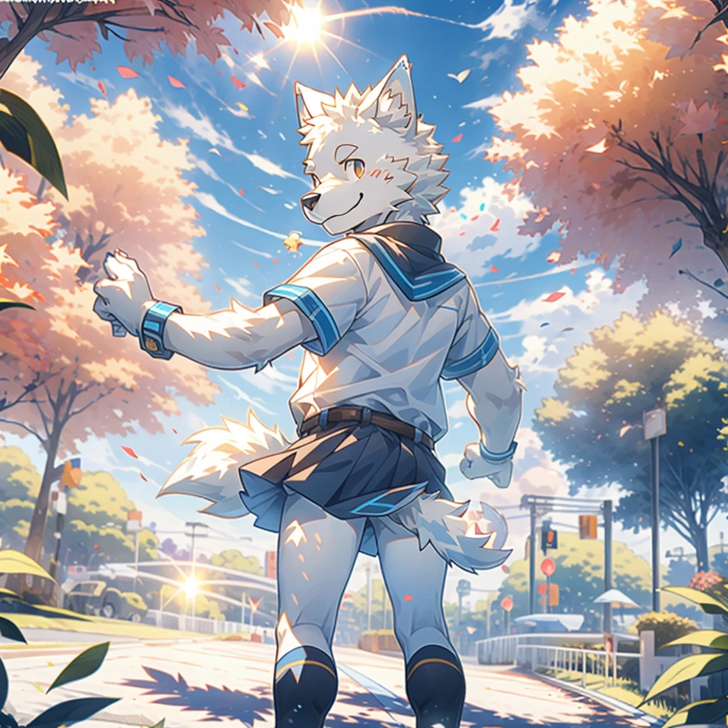 shaggy,shoun,Golden Retriever,Black-yellow hair,juvenile sense,Plump pectoral muscles,Hefty Smile,The ears flutter in the wind,Shining eyes,Handsome face,sideface,The five features are distinct,Separate hands and legs,Clear hands and feet,Urban costumes,morden style,
Orange sunset,The light from the back window is backlighted,Lake surface,clear blue skies,reflection on the lake,White clouds in the background,backflip,Touch the surface of the water with the palm of your hand,The sun sets on the lake
(Cinematic lighting), ((Detailed background)), ((Heads-up)), (((symetrical composition))),(Seductive),(half body shadow),clawed paws,4 fingers,3 toes,Delicate muscle lines,(detailed bulge:1),(erection under clothes:0.5),(flaccid:0.5),(Animal_:0.5),(Tip:0.5),(Leakage method:0.5).
ultra - detailed,Colored digital line art,Photorealistic,(Flat color:1.2),thick outline,(limited palette:1.1),Game CG,(Photorealistic:1.2),(Masterpiece,Best quality,Great,Highly detailed CG unity 8k wallpaper,Super fine illustration:1.2),Extremely detailed,voluminetric lighting,Best shadows,(Depth of field,Particles of Light,Cinematic lighting:1.1),wind lift,speed-line,offcial art.
vivd colour,High contrast,Photography ,(Realistic:1.2),(hi，It's nothing,absurd res:1.2),Perfect anatomy,Anatomically correct,Detailed,Detailed face,Detailed eyes,(Realistic fur,Detailed fur:1.25),Detailed background,amazing background.