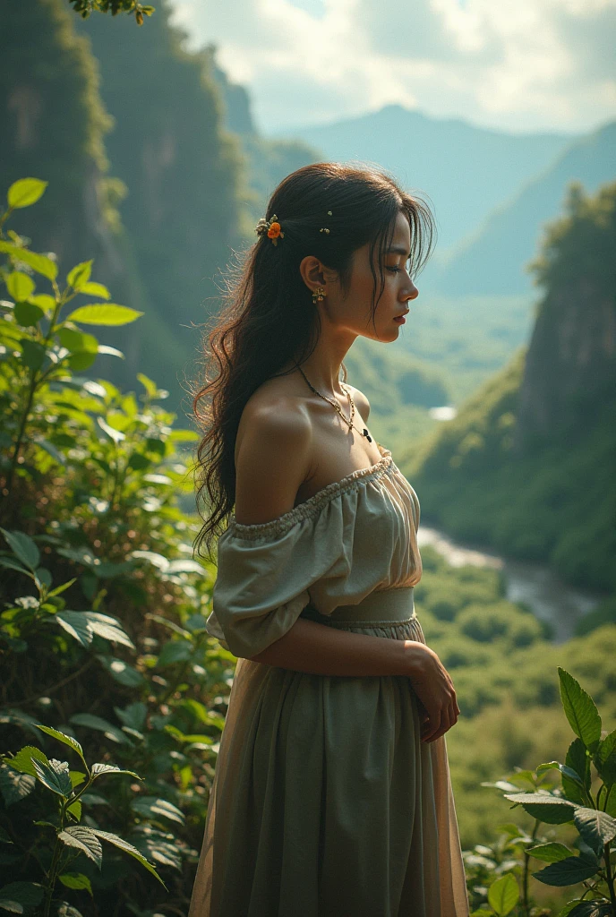 A beautiful girl posing in a place called Laitlum in Meghalaya