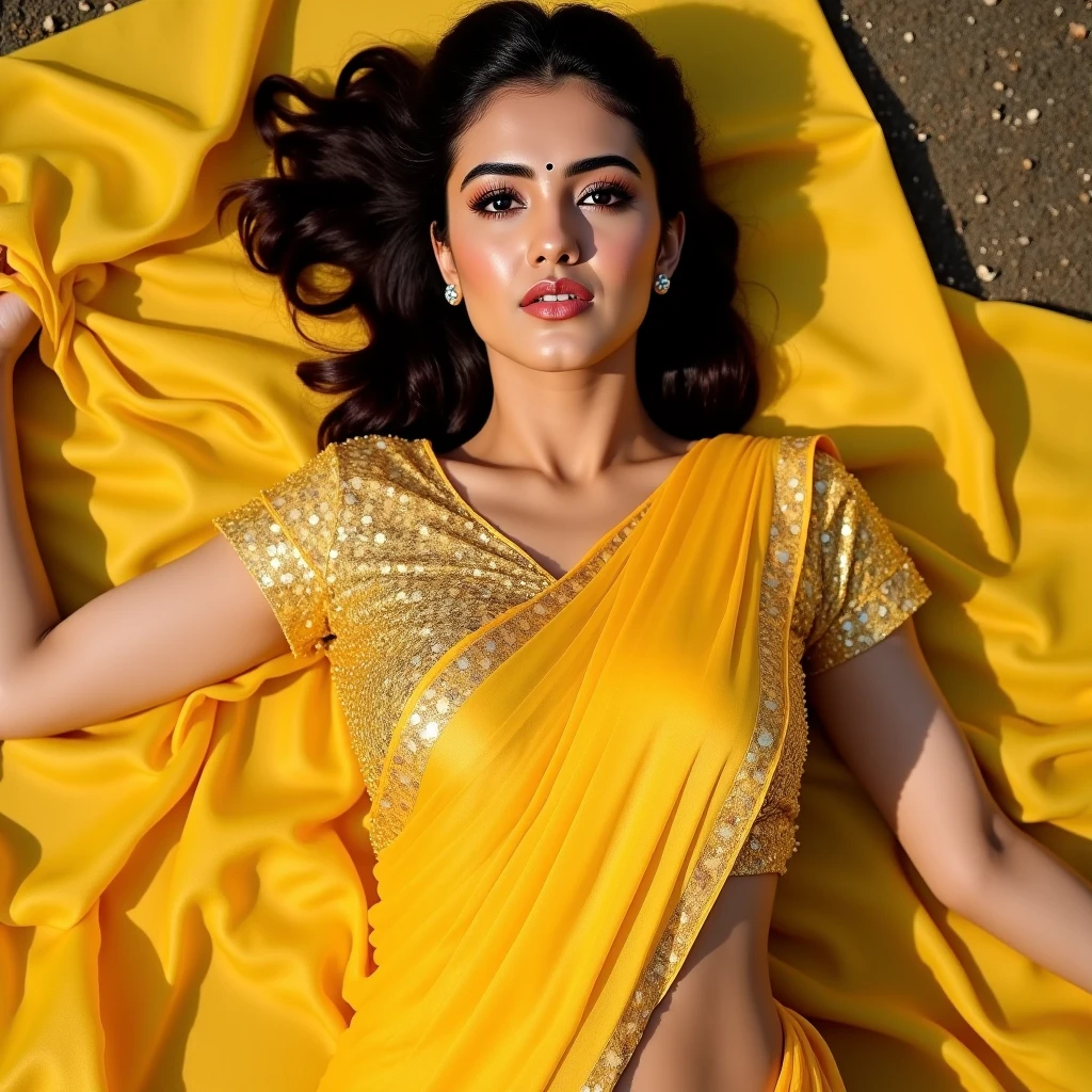 a woman in a sari posing for a photo, traditional beauty, indian, indian super model, indian goddess, south east asian with long, gorgeous woman, sexy girl with dark complexion, very attractive and beautiful, gorgeous beautiful woman, indian girl with brown skin, very beautiful girl, photo of a beautiful woman, dressed in a sari, lovely woman, very beautiful woman