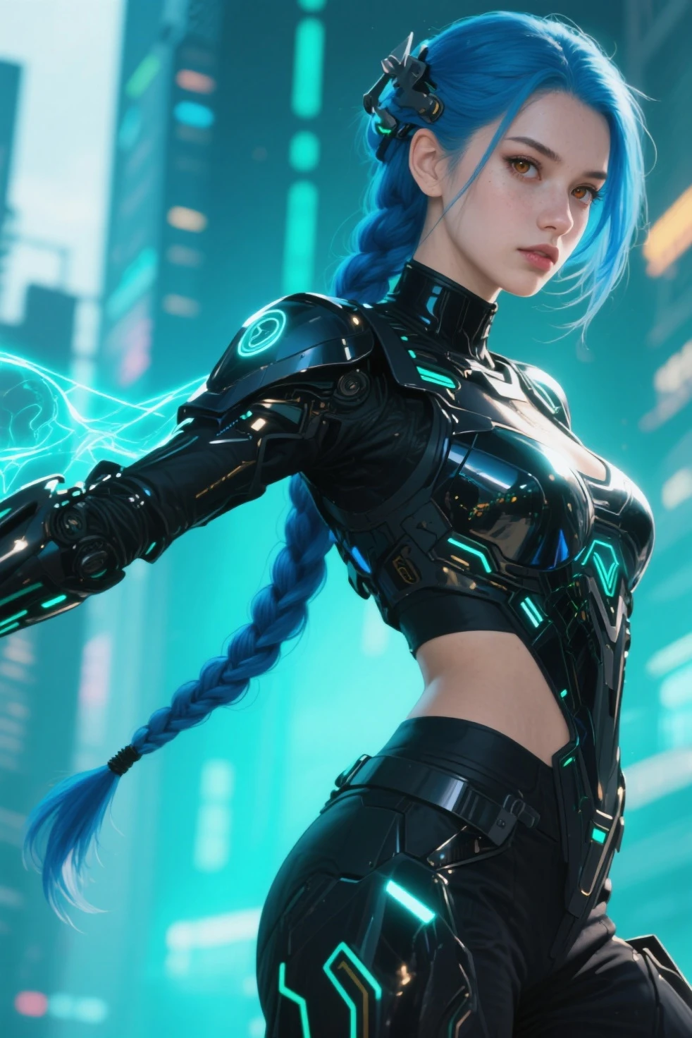 sharp focus, side on, looking away, profile. Model shooting style, (Extremely detailed CG Unity 8K wallpaper),cyberpunk characters [Foggy Snow Mountain Landscape，Snow Mountain] Immerse yourself in the beautiful aurora，Living in the clouds of the starry sky，Behind the clouds，（Double contact：1.3），
(The transparent and ethereal face of the girl blends into the aurora，Snow Mountain superimposes multiple elements and integrates the picture，
photography：Brandon Woelfelmist，surreal dreamscape，Gray vibe，Rainy Day，That&#39;s it，Right of use，HDR，Surrealist art fantasy style，Epic digital fantasy art style，Beautiful sci-fi art, Sci-fi digital art illustration,Sci-fi digital painting, futuristic digital painting, futuristic concept art, Sci-fi Snow Mountain landscape front, Sci-fi digital art, Dreamy transparent ethereal girl portrait
dramatic sky, dramatic lighting, dynamic pose. seductive expression. transparent clothes. clothes flowing in the air, turquoise and white theme. nipples,  bare shoulders.
turquoise aurora borealis. mechanical armour, badass girl, cyberpunk style augmentations