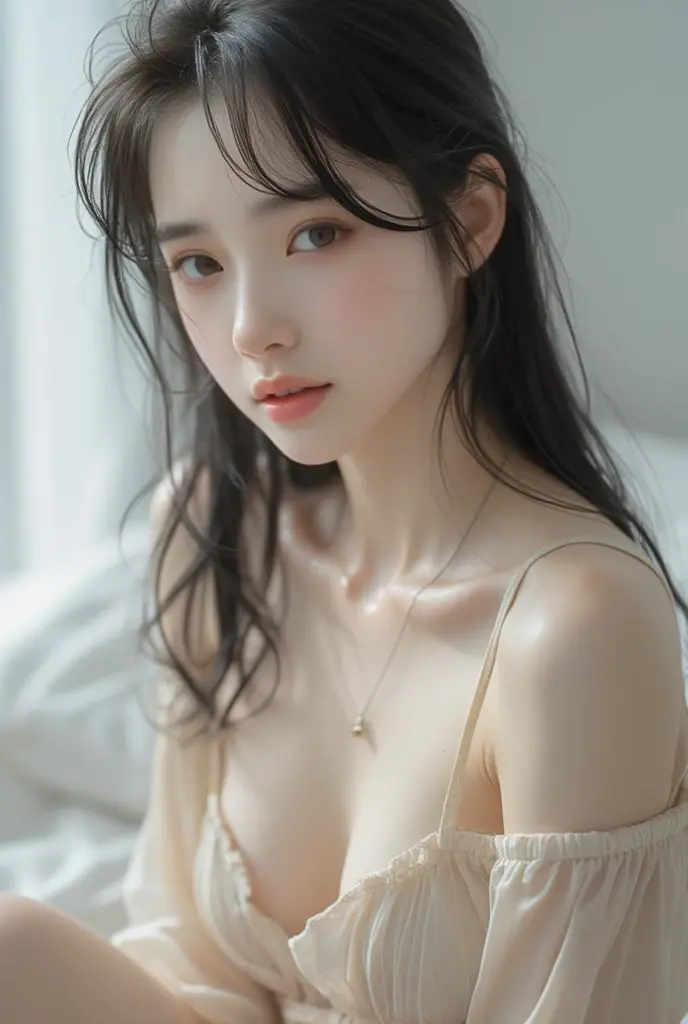 Best Picture Quality， tmasterpiece， 超高分辨率， （fidelity：1.4）， photore， 1 rapariga，[（grieves）]，white  shirt， dimly lit， darkly， be desperate， pitying， cute little， cinematic ligh， tears， tear drop， （torn laundry：1.5）， （wetclothes：1.4）， exposed bare shoulders， Real rain， Wet hair,(huge tit)，