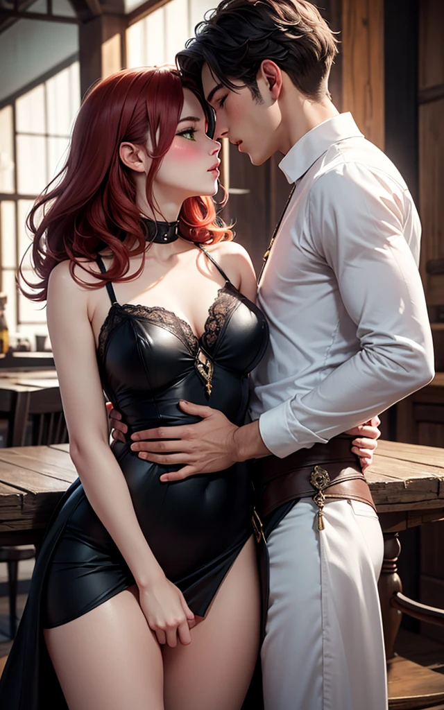 NSFW (en anglais seulement), (Dance masterpiece, Best quality, photo realist:1.4), (peau brillante), (UHD, 8k wallpaper, High resolution), Anatomie parfaite, lighting cinematic, Rendu physique, award winner, extreme detail skin, Extra detailed face, eyes with beautiful details, Carl Zeiss 85 mm F/1.4, (((1fille et 1homme, couple, ayant des relations sexuelles))), (chevauchement vertical, (homme dans le dos ), sur la chaise:1.3), (1fille: very cute in 20 year old dress, (mid-length wavy red hair, frange), medium breasts with cleavage, (1fille: nez luxuriant et coquin, eyes are almost closed), Dans la salle de classe de minuit, (Clair de lune), (1homme: A handsome, mature man dressed in a rookie suit, Hugging the girl by one arm and another arm catches the girl's chin), Diagonal forward shooting, Map from above,