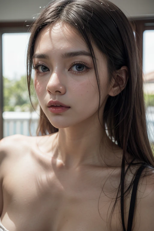 8K,Best quality, masterpiece, ultra high res, (photorealistic:1.4), raw photo, (Authentic skin texture:1.3), (film grain:1.3), (selfie angle),1girl,beautiful detailed eyes and face,masterpiece, best quality,close-up,upper bod,