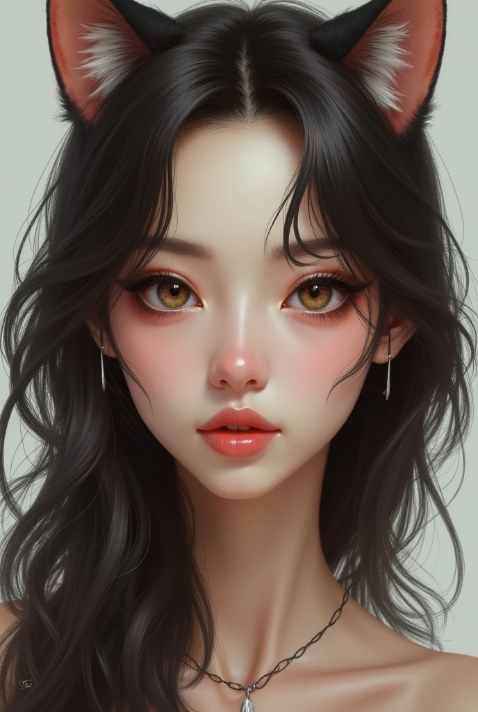 A girl with cat-like beauty