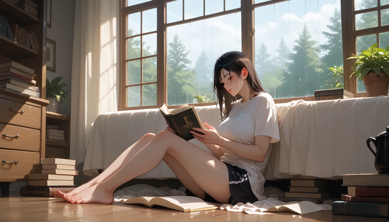 Anime girl in a miniskirt, Reading a book,whole body,Complete two-legged,Complete Hand,Makoto Shinkai&#39;s art style, Shinkai Makoto style, Painted in an anime artist&#39;s studio, By Shinkai Makoto. Digital Rendering, Lo-fi Girl, ( ( By Shinkai Makoto ) ), in the Makoto Shinkai&#39;s Style, Anime Style 4k, Makoto Shinkai&#39;s Style, Created by Anime Painter Studio、sunset、At dusk,(Ultra High Definition CG Integrated 8K Wallpaper: 1.2), (Beautiful Skin: 1.2), (Pale skin: 1.3), (Hyper Sharp Focus: 1.5), (Ultra Sharp Focus: 1.5), (Beautiful pretty face: 1.3), (Highly detailed background, Detailed background: 1.3), Ultra Realistic Photo, Ultra-sharp images, Hyper-detail image