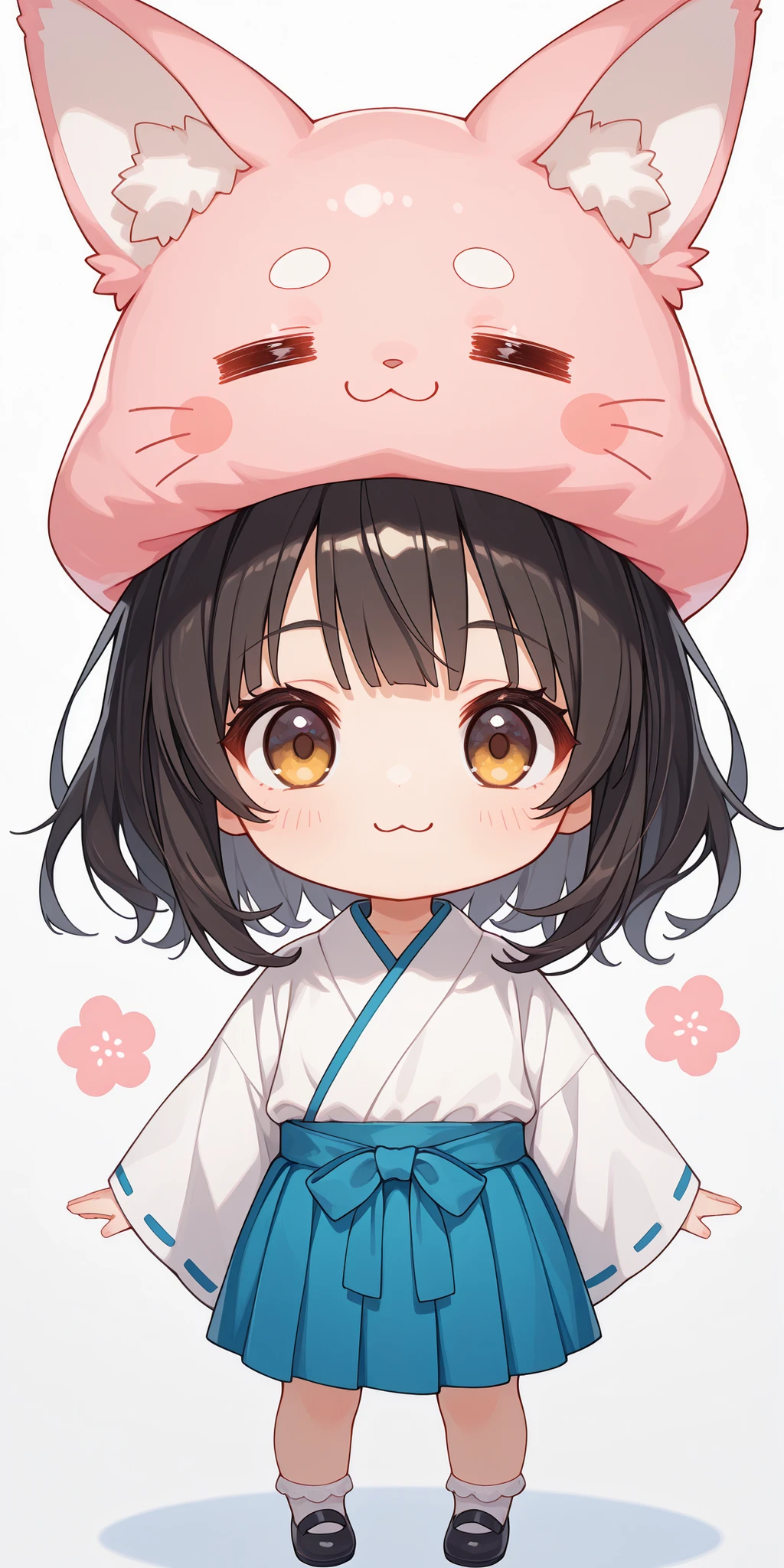 masterpiece, ultra detailed, 最高品質, ケモ耳, cozy expression, 公園, 日向ぼっこ, happy, chibi girl, large eyes, large head, =w=, :3, = =, eyes closed, モフモフのしっぽ