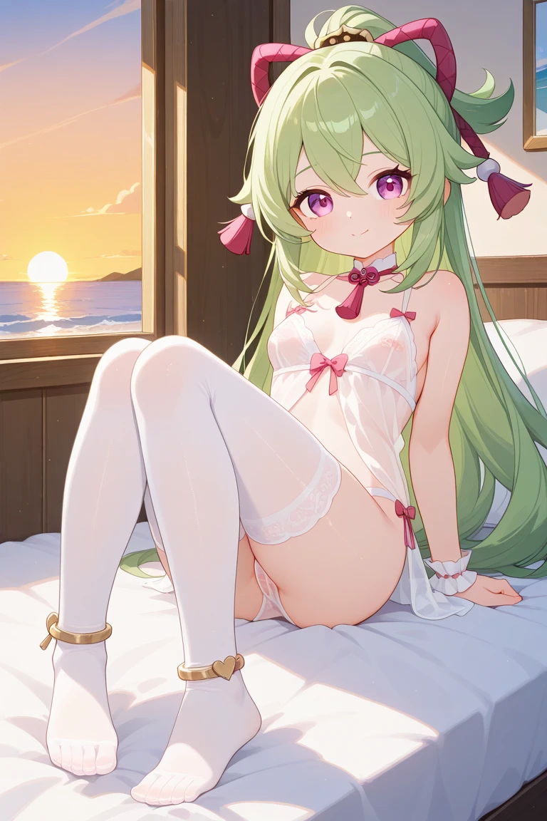 super girl elementary school student, masterpiece, highest quality、space background、green hair、bob cut with trimmed ends、flat chest、thin crotch、belly button、white cloak with pink pattern、pointed nipples、white panties、(((sleep)))、transparent clothes、((White semen drips from the crotch))、(((masturbation)))、white beret、puddle at your feet、Trembling with sexual climax、A lot of pink hearts pop out from the crotch..、protruding chest、Enhance contrast、sharp lines、Extremely precise depiction、,{{touch the erect clitoris with your hand}}、Open your、butthole、